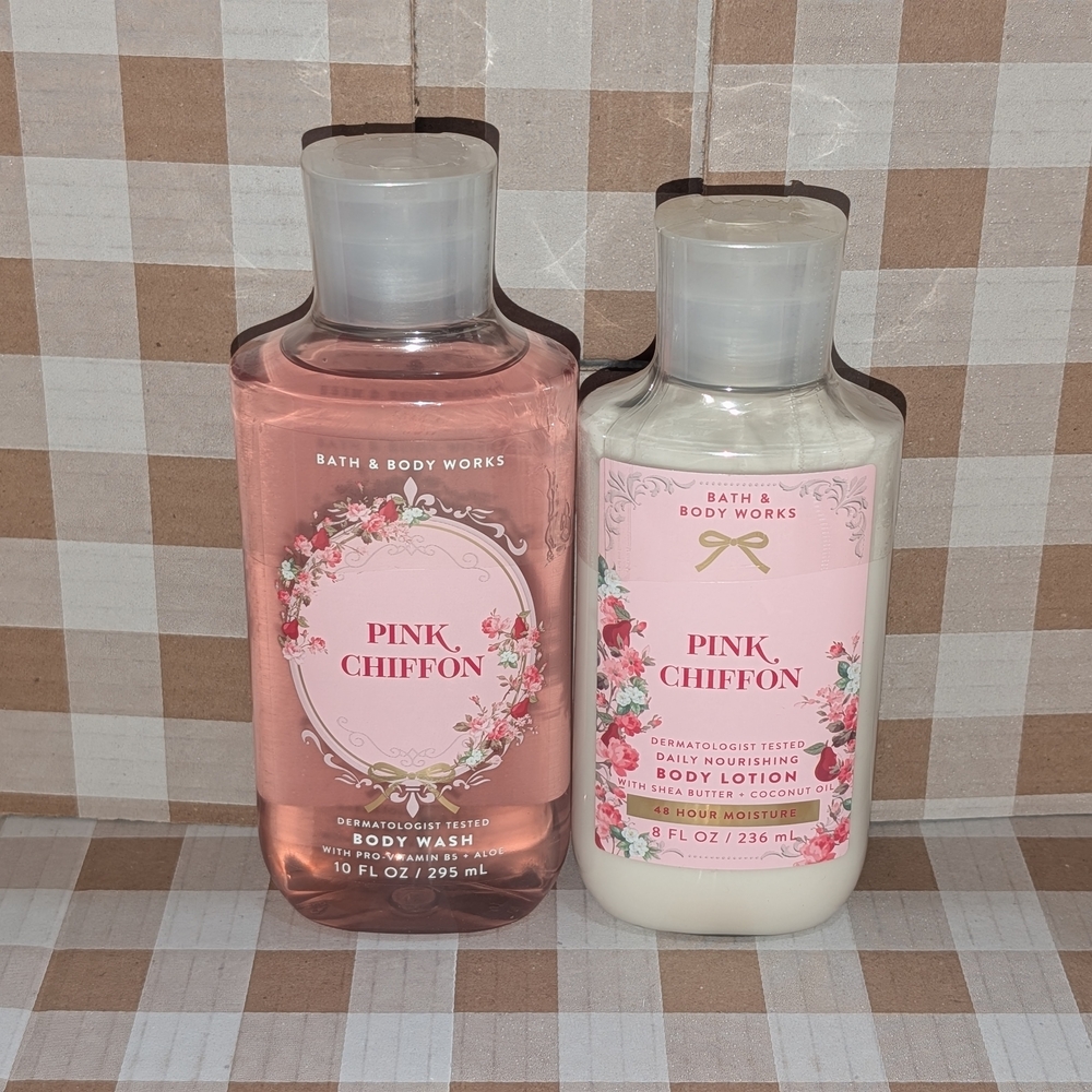 Bath & Body Works Pink Chiffon Bundle - New